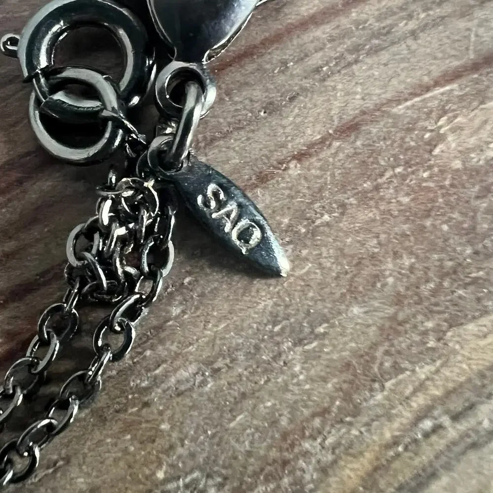 Vintage Avon SAQ Crystal Rhinestone and Black Pendant Elegant Necklace